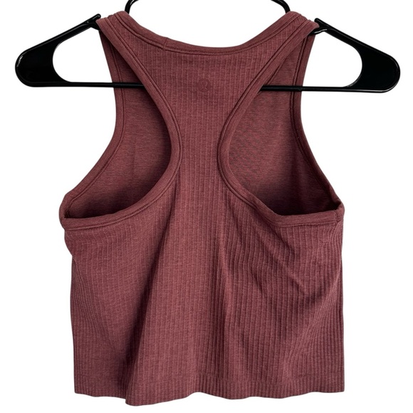 Lululemon Ebb to Street Ribbed Cropped Racerback Tank Top Smoky Red Size 6 - Picture 4 of 12